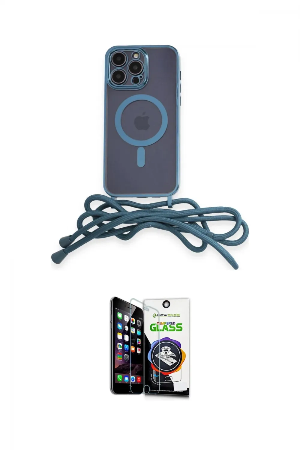 ieg™ iPhone 12 Pro Max Kılıf Eksen Özel Seri - Şeffaf Temperli Cam Ekran Koruyucu