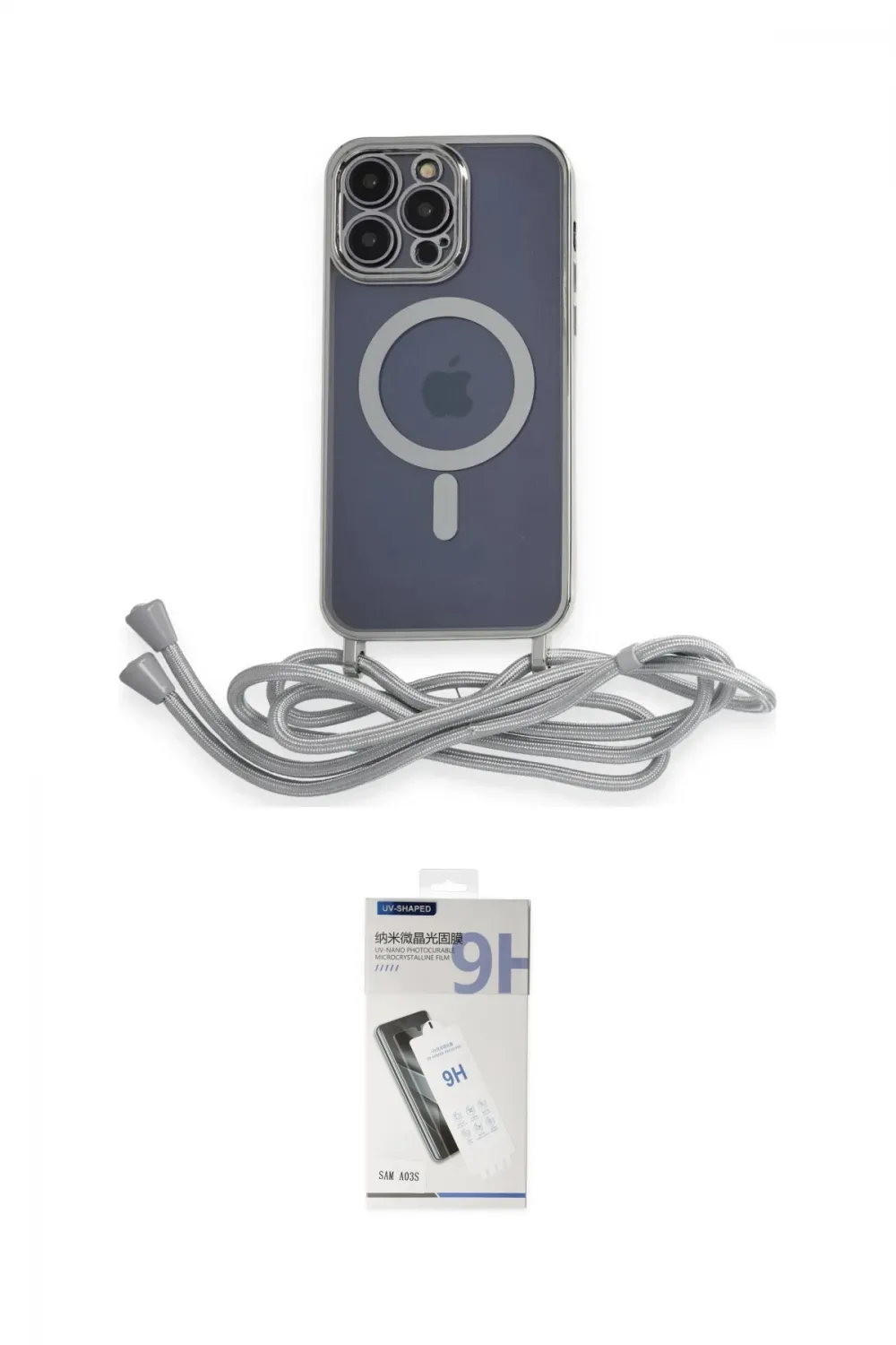 ieg™ iPhone 12 Pro Max Kılıf Eksen Özel Seri - Şeffaf Uv Polymer Nano Ekran Koruyucu