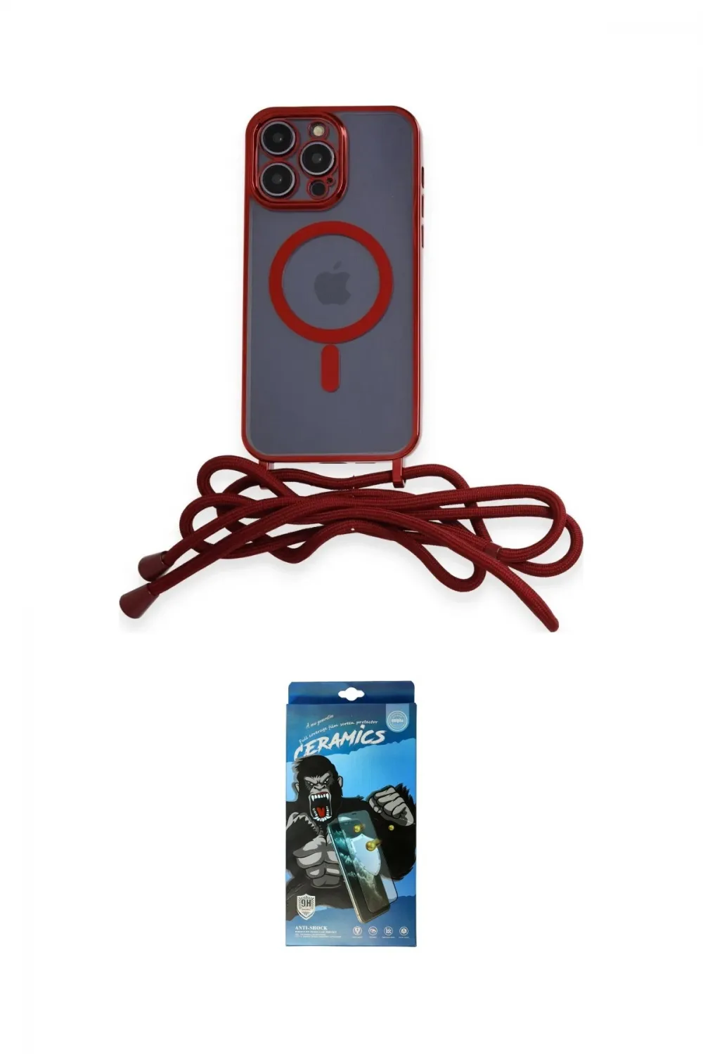 ieg™ iPhone 12 Pro Max Kılıf Eksen Özel Seri - Siyah 34D Izgaralı Cam