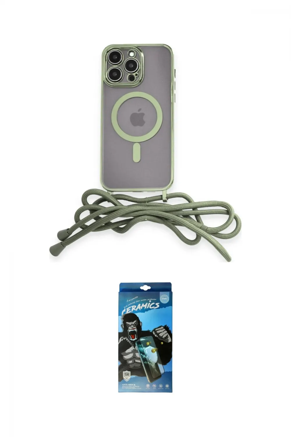 ieg™ iPhone 12 Pro Max Kılıf Eksen Özel Seri - Siyah 34D Izgaralı Cam