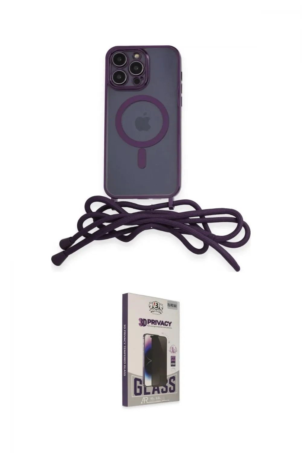 ieg™ iPhone 12 Pro Max Kılıf Eksen Özel Seri - Siyah Bilvis Hayalet Cam Ekran Koruyucu
