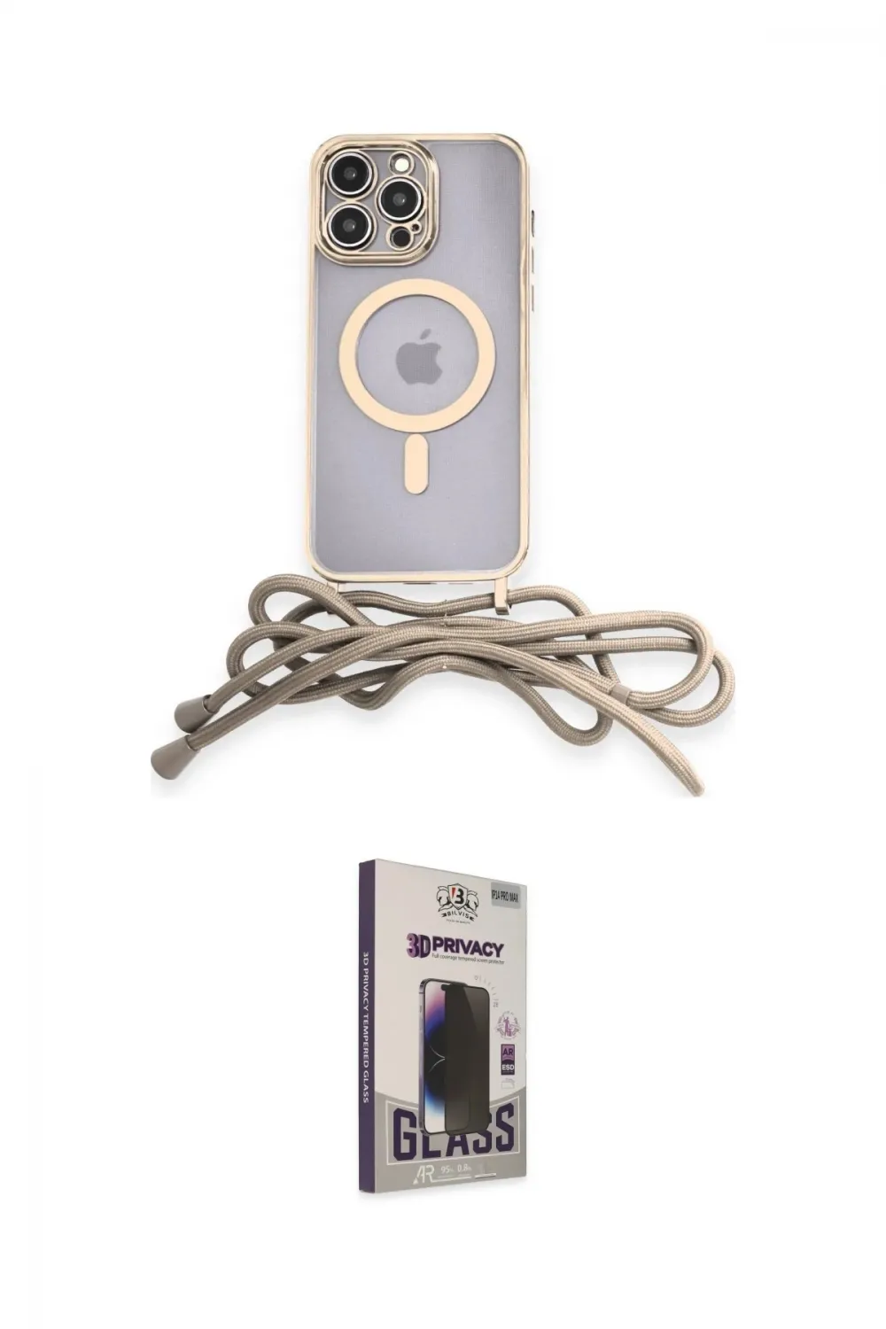 ieg™ iPhone 12 Pro Max Kılıf Eksen Özel Seri - Siyah Bilvis Hayalet Cam Ekran Koruyucu