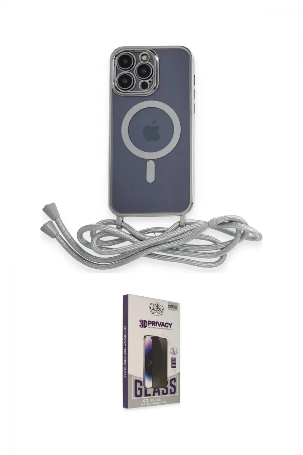 ieg™ iPhone 12 Pro Max Kılıf Eksen Özel Seri - Siyah Bilvis Hayalet Cam Ekran Koruyucu