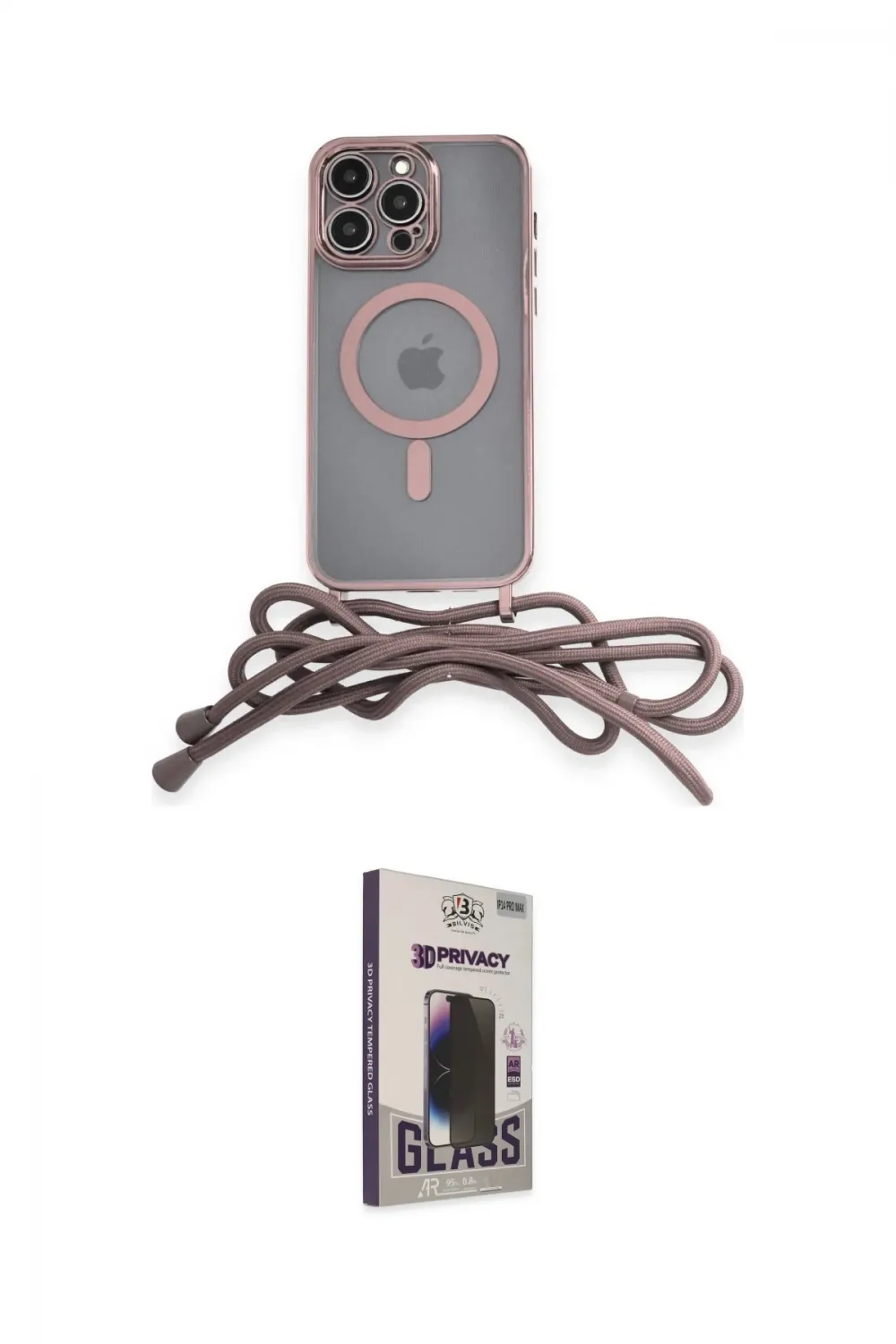 ieg™ iPhone 12 Pro Max Kılıf Eksen Özel Seri - Siyah Bilvis Hayalet Cam Ekran Koruyucu