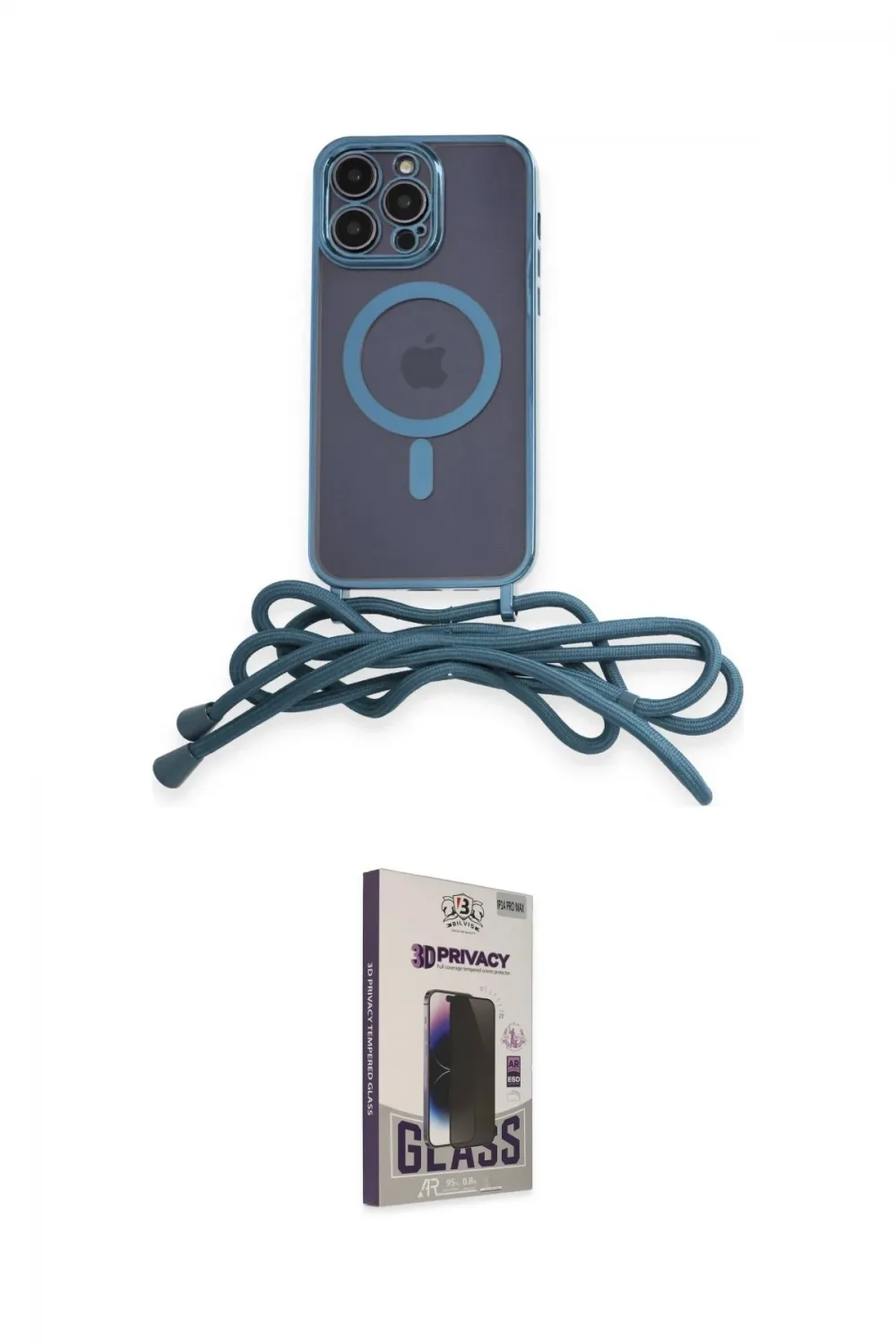 ieg™ iPhone 12 Pro Max Kılıf Eksen Özel Seri - Siyah Bilvis Hayalet Cam Ekran Koruyucu