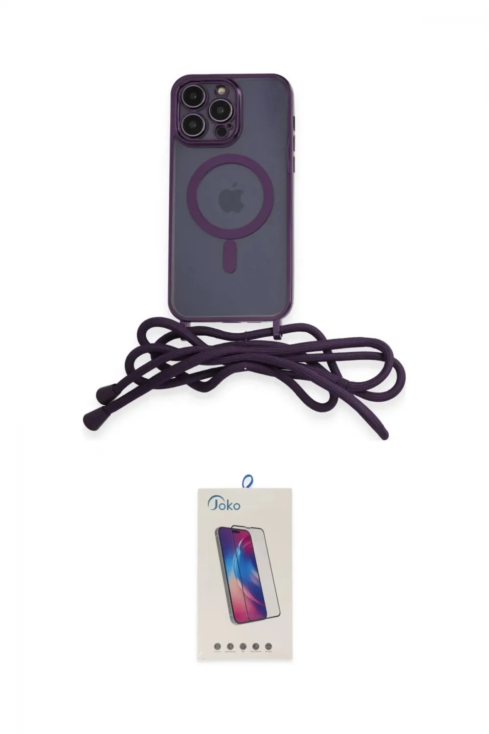 ieg™ iPhone 12 Pro Max Kılıf Eksen Özel Seri - Siyah Joko 5D Cam