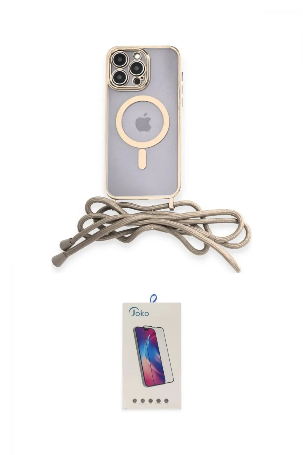 ieg™ iPhone 12 Pro Max Kılıf Eksen Özel Seri - Siyah Joko 5D Cam