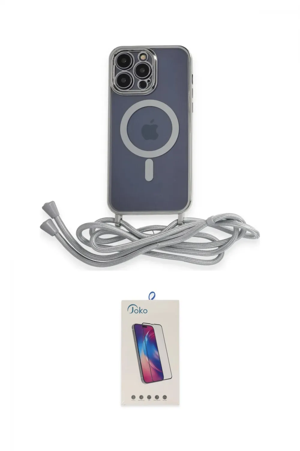 ieg™ iPhone 12 Pro Max Kılıf Eksen Özel Seri - Siyah Joko 5D Cam