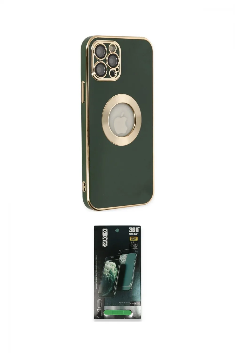 ieg™ iPhone 12 Pro Max Kılıf İz Form Serisi - Şeffaf 360 Full Body Arka Koruyucu