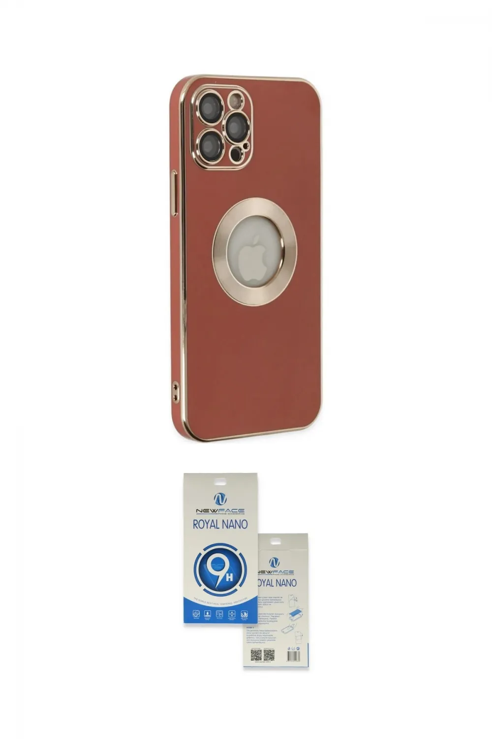 ieg™ iPhone 12 Pro Max Kılıf İz Form Serisi - Şeffaf Royal Nano Ekran Koruyucu