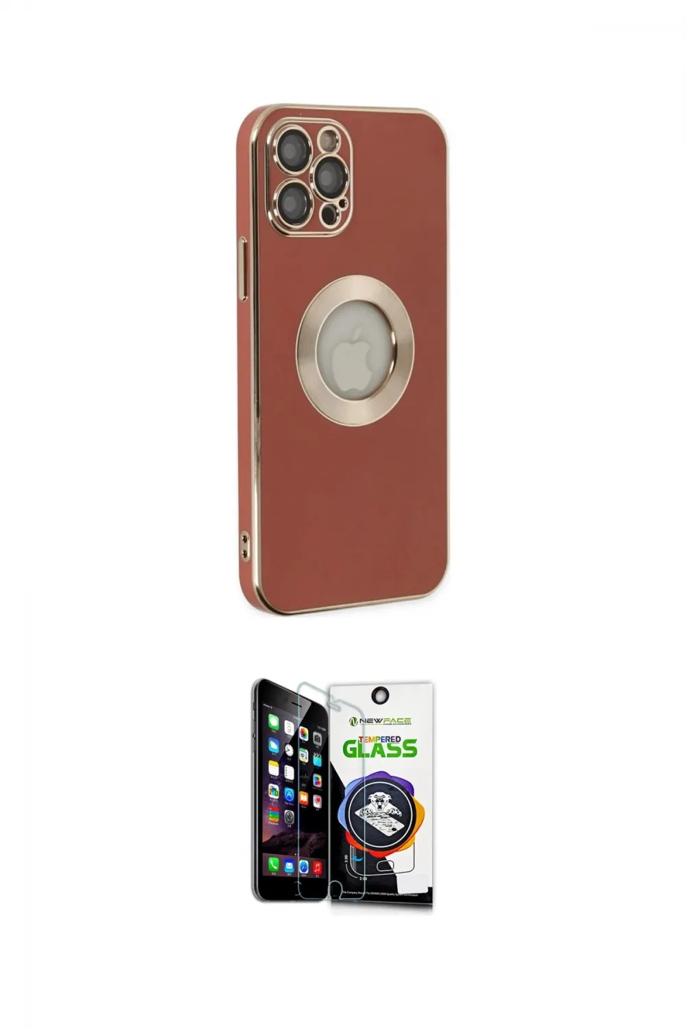 ieg™ iPhone 12 Pro Max Kılıf İz Form Serisi - Şeffaf Temperli Cam Ekran Koruyucu