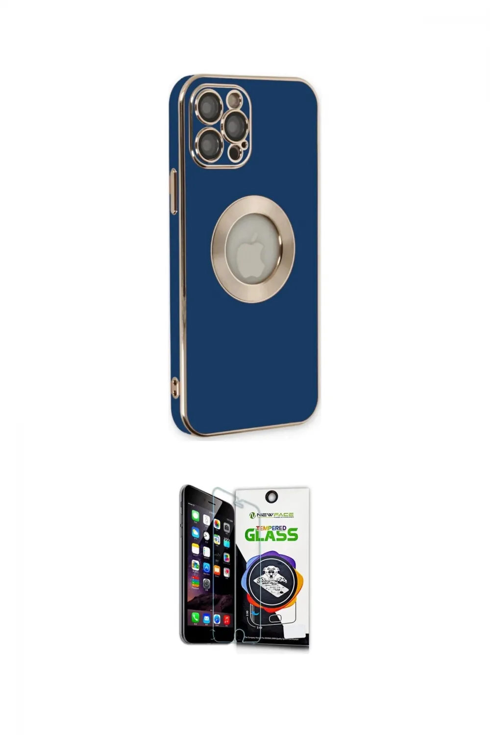 ieg™ iPhone 12 Pro Max Kılıf İz Form Serisi - Şeffaf Temperli Cam Ekran Koruyucu