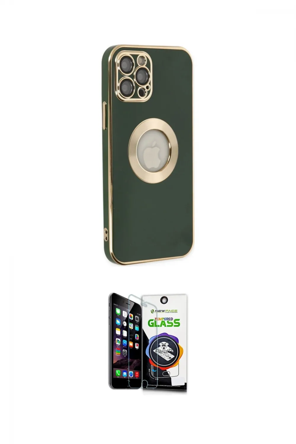 ieg™ iPhone 12 Pro Max Kılıf İz Form Serisi - Şeffaf Temperli Cam Ekran Koruyucu