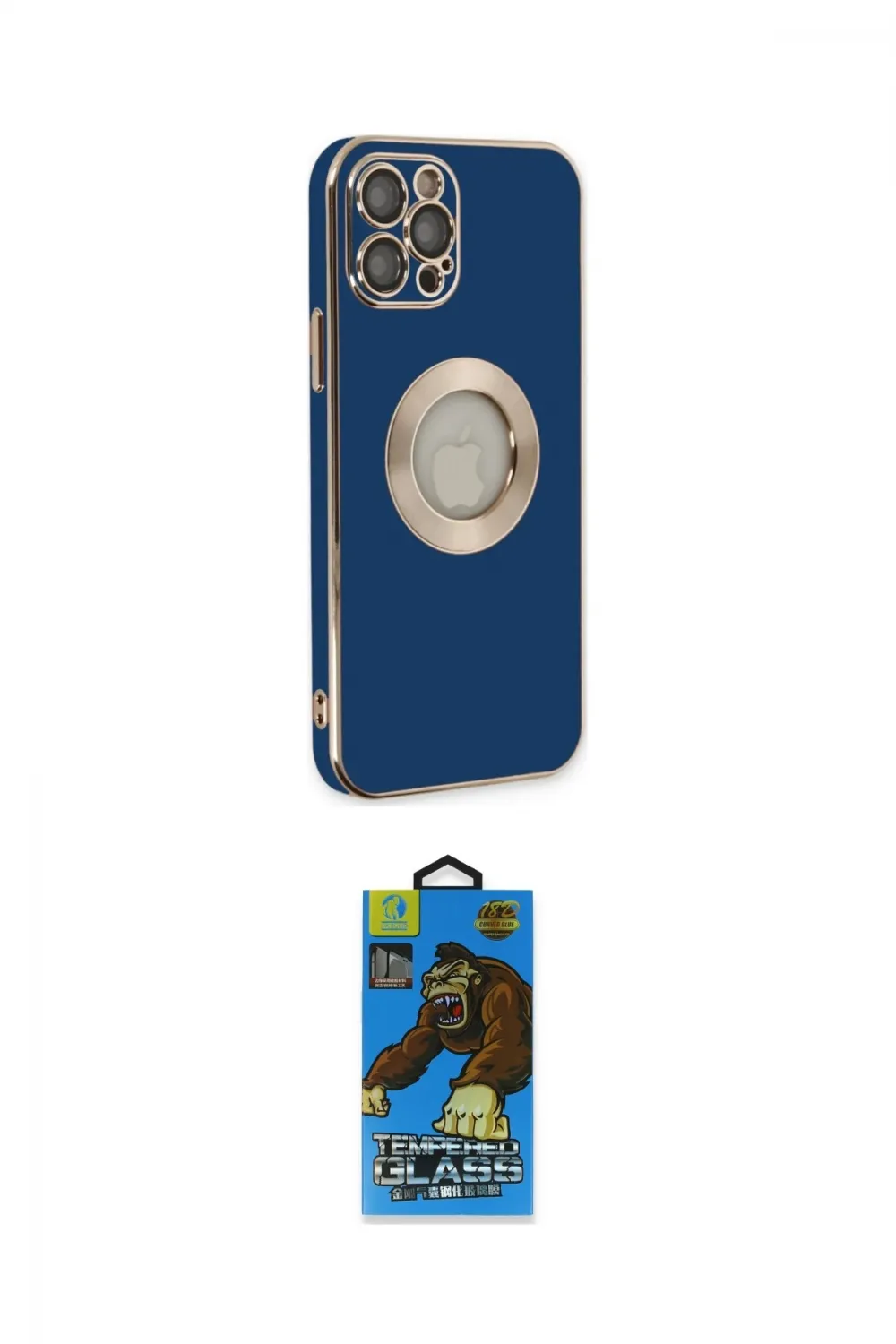 ieg™ iPhone 12 Pro Max Kılıf İz Form Serisi - Siyah 18D Cam Ekran Koruyucu
