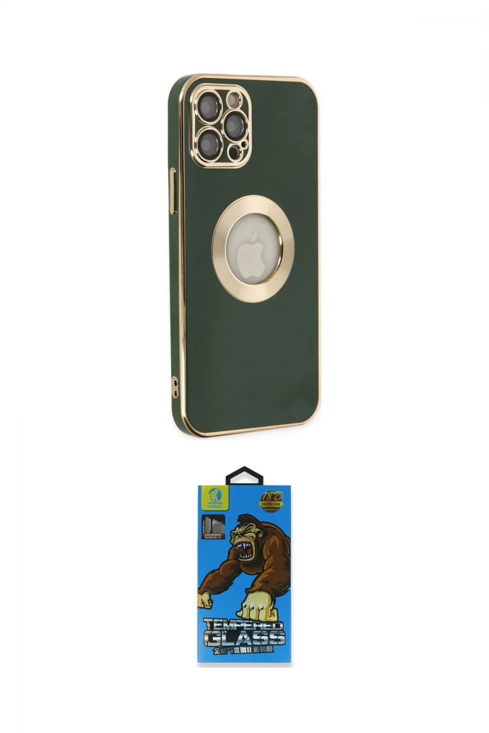 ieg™ iPhone 12 Pro Max Kılıf İz Form Serisi - Siyah 18D Cam Ekran Koruyucu