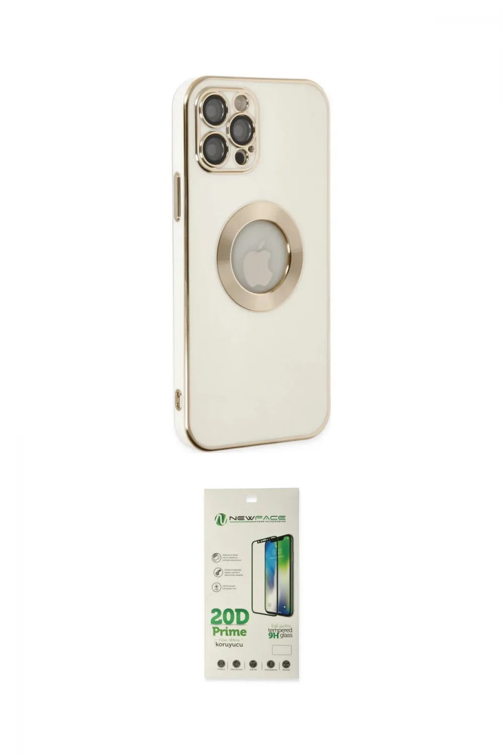 ieg™ iPhone 12 Pro Max Kılıf İz Form Serisi - Siyah 20D Premium Cam Ekran Koruyucu