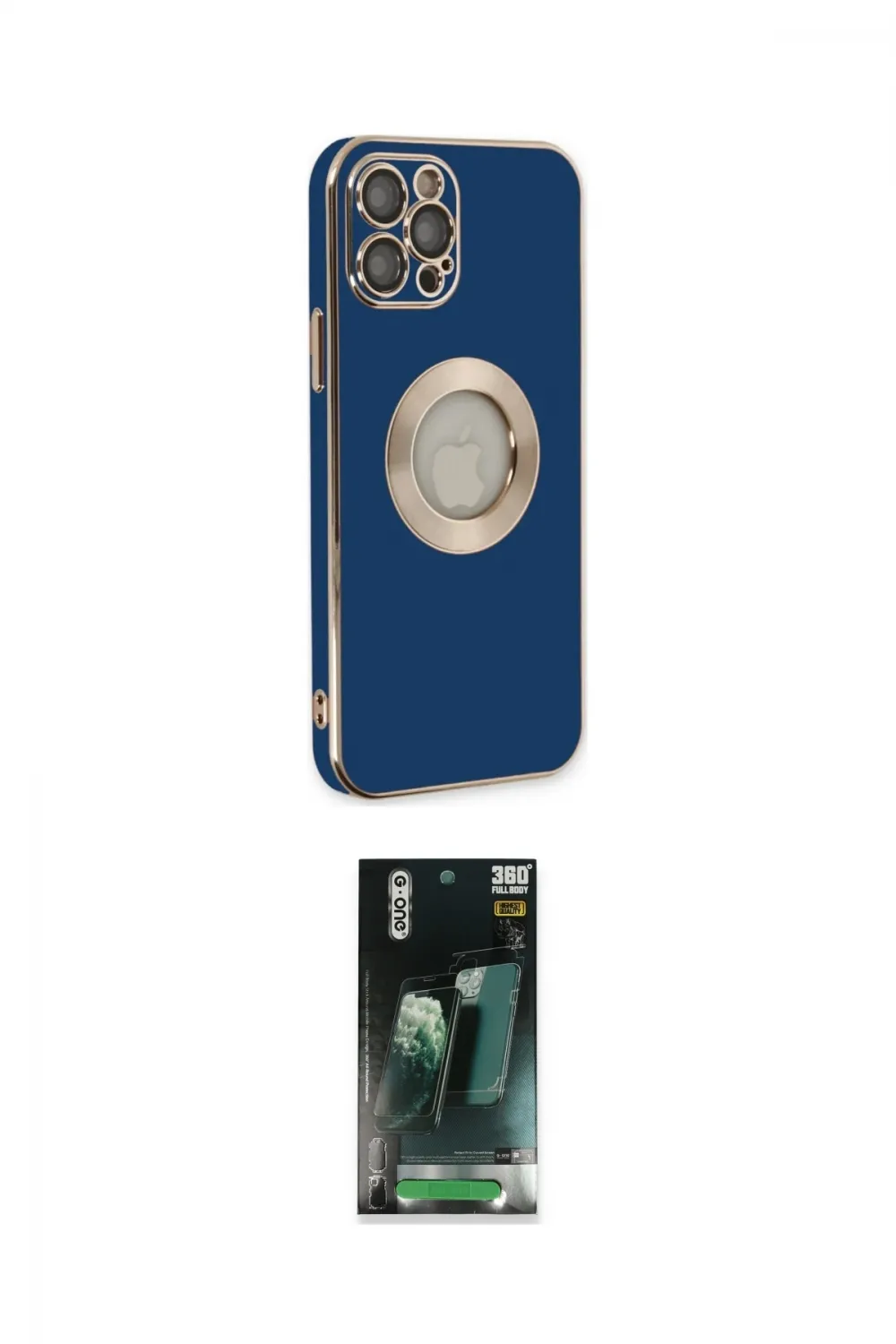 ieg™ iPhone 12 Pro Max Kılıf İz Form Serisi - Siyah 360 Mat Full Body Arka Koruyucu
