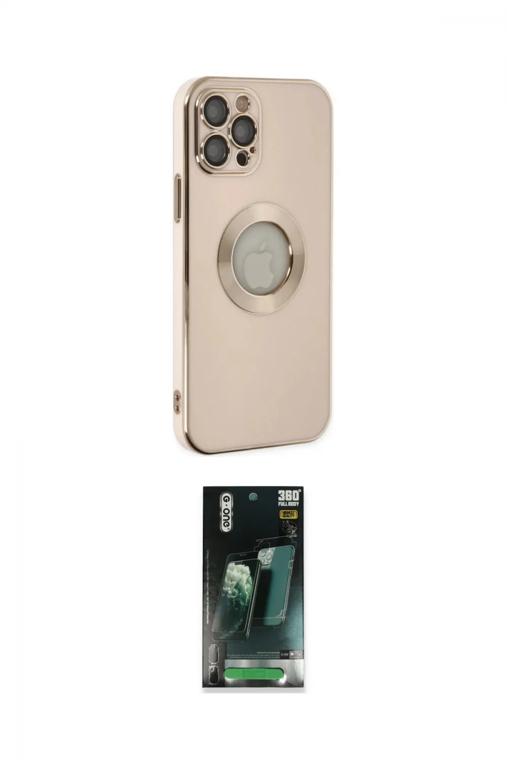 ieg™ iPhone 12 Pro Max Kılıf İz Form Serisi - Siyah 360 Mat Full Body Arka Koruyucu