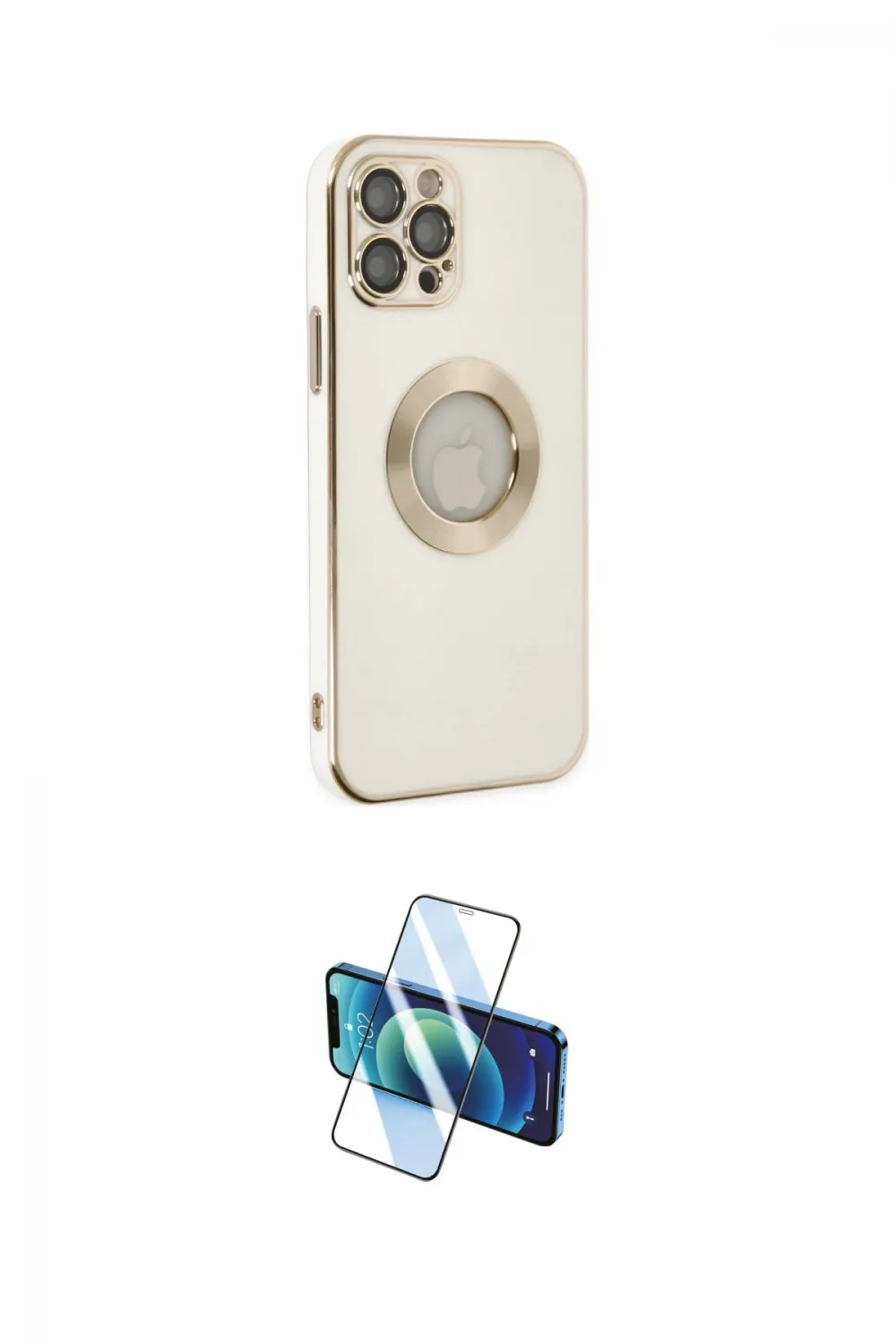 ieg™ iPhone 12 Pro Max Kılıf İz Form Serisi - Siyah 3D Antistatik Seramik Nano Ekran Koruyucu