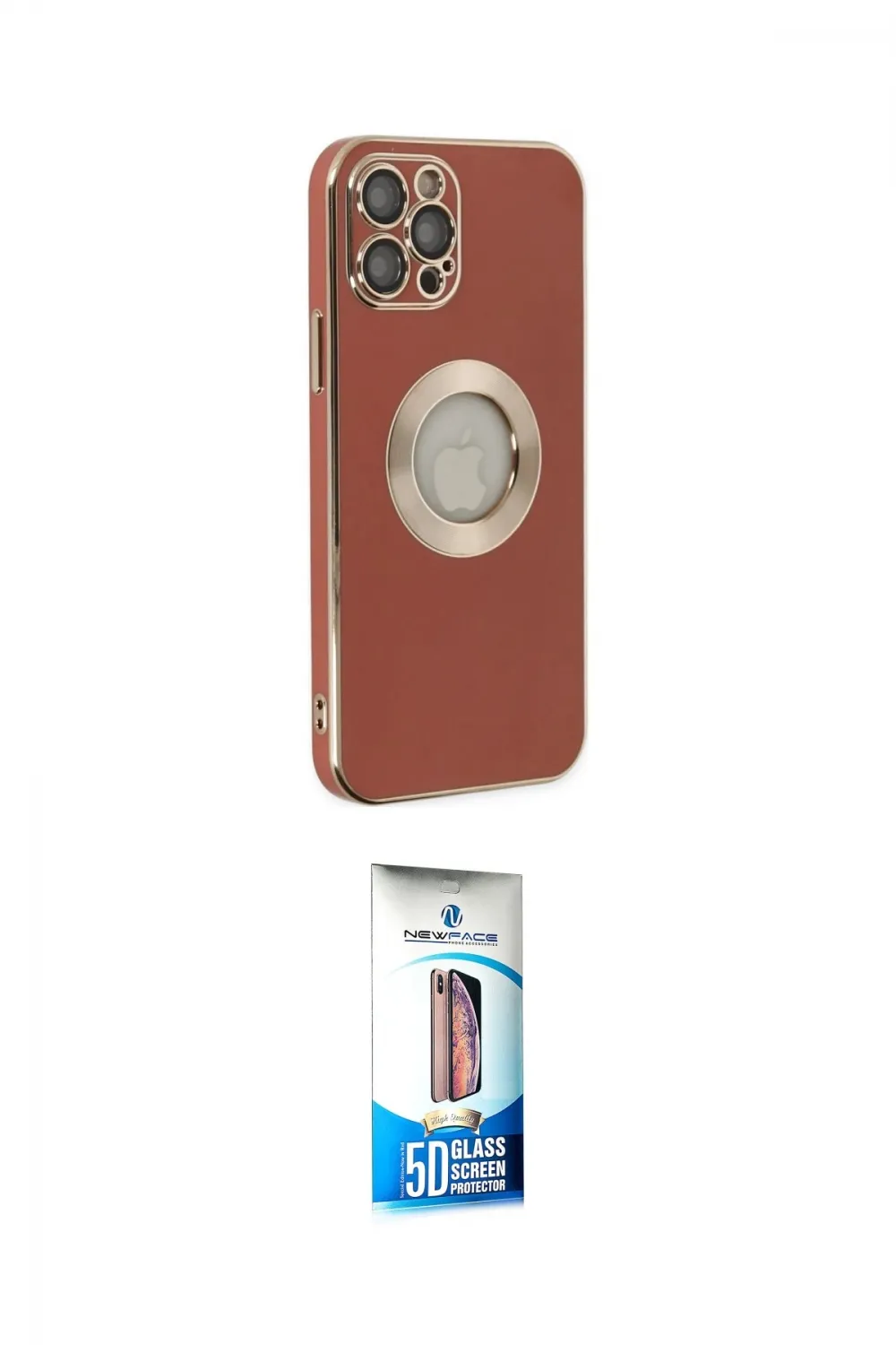 ieg™ iPhone 12 Pro Max Kılıf İz Form Serisi - Siyah 5D Eko Cam Ekran Koruyucu