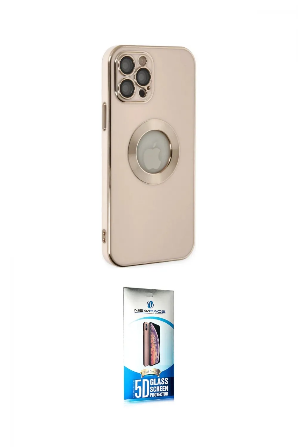 ieg™ iPhone 12 Pro Max Kılıf İz Form Serisi - Siyah 5D Eko Cam Ekran Koruyucu