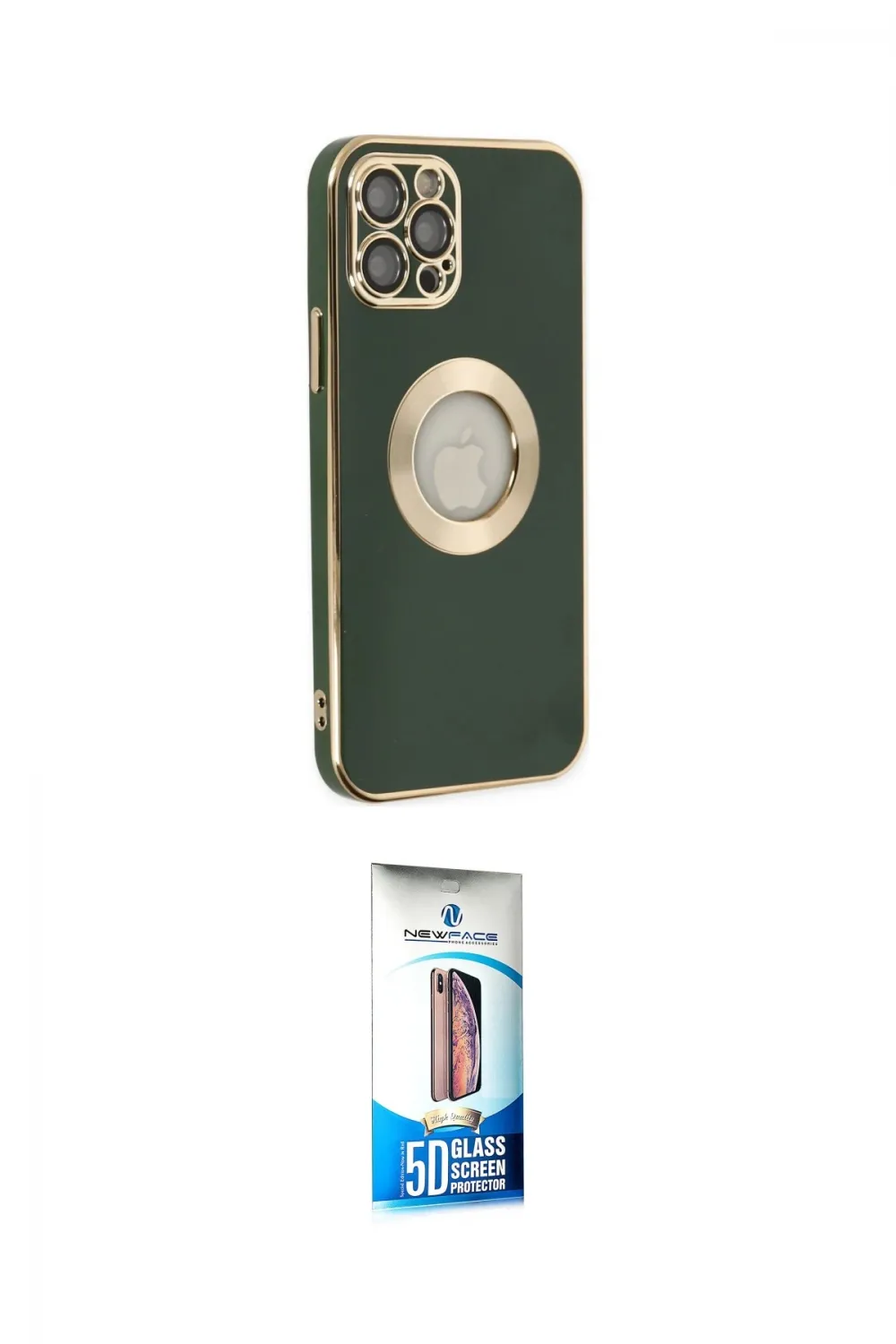 ieg™ iPhone 12 Pro Max Kılıf İz Form Serisi - Siyah 5D Eko Cam Ekran Koruyucu