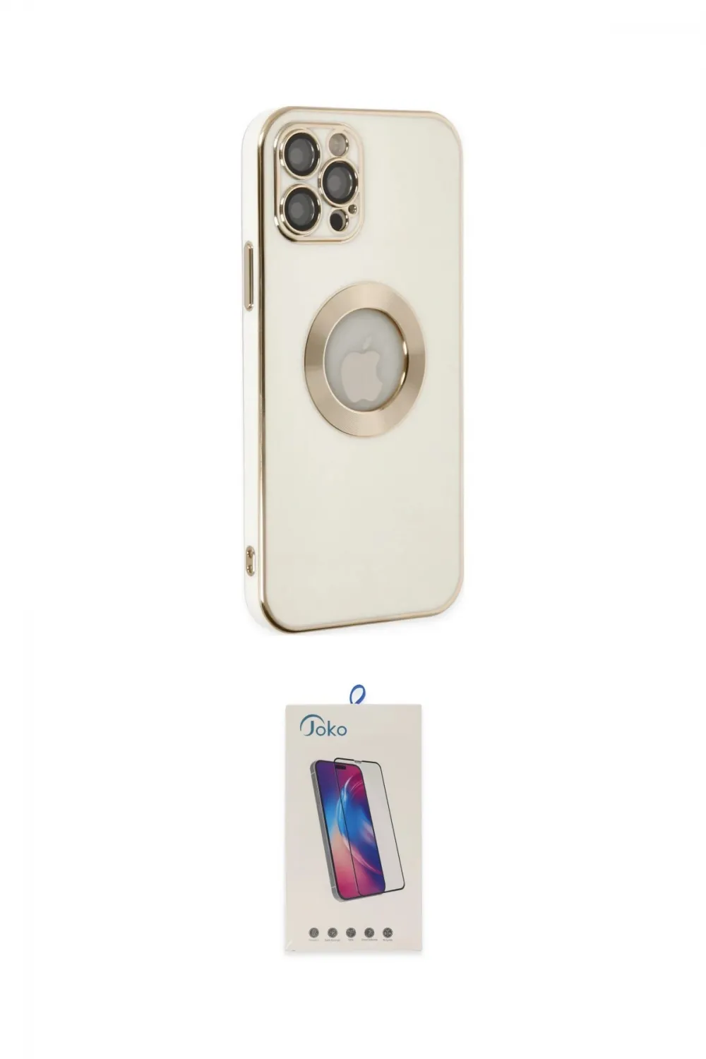 ieg™ iPhone 12 Pro Max Kılıf İz Form Serisi - Siyah Joko 5D Cam