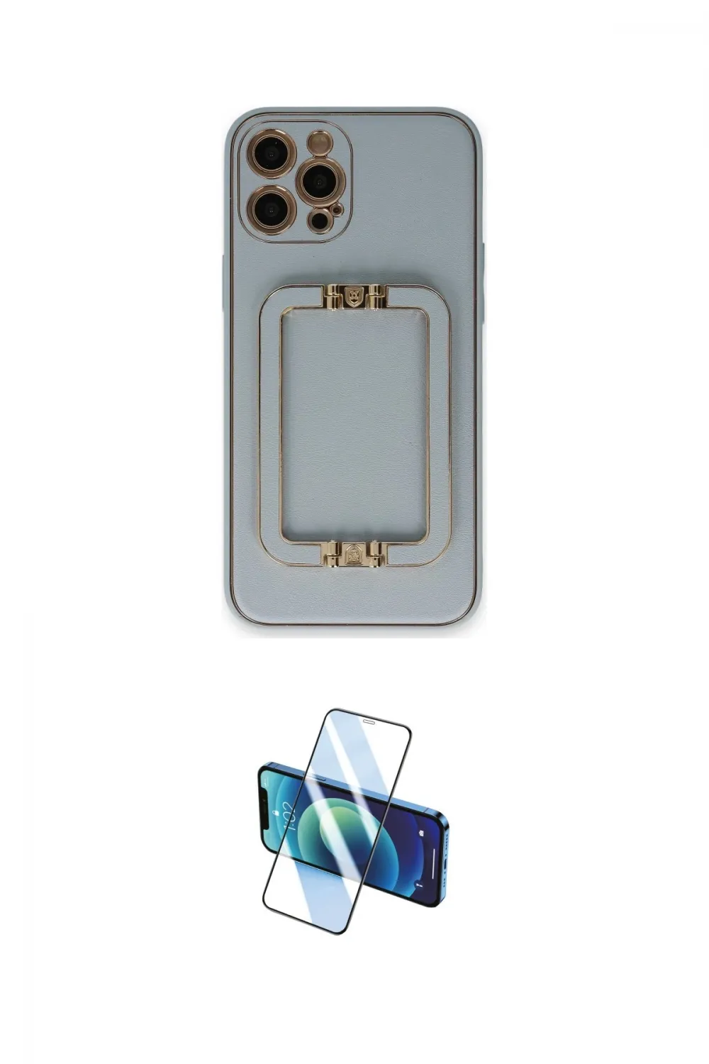 ieg™ iPhone 12 Pro Max Kılıf Kozmos Minimal Prime - Siyah 3D Antistatik Seramik Nano Ekran Koruyucu