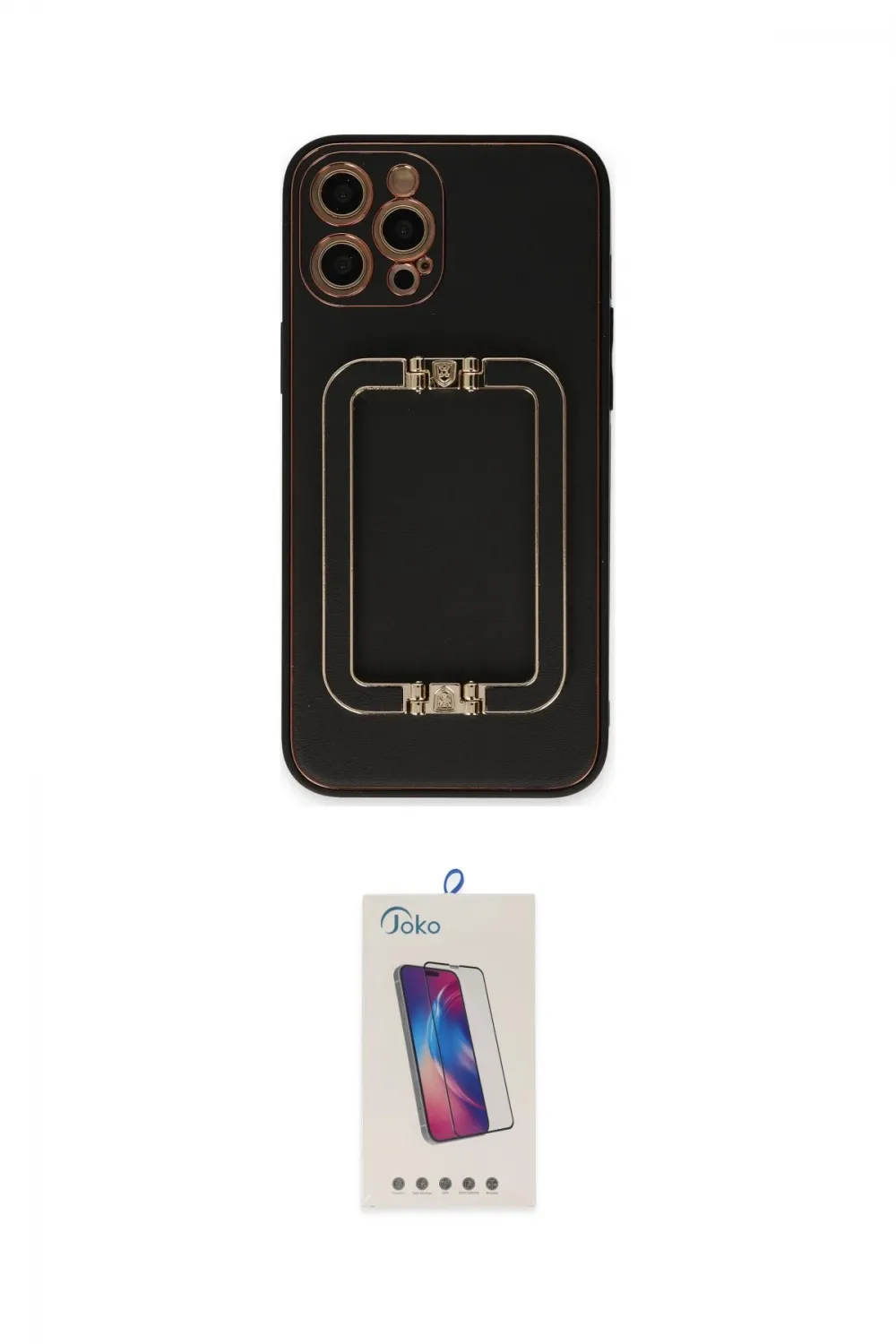 ieg™ iPhone 12 Pro Max Kılıf Kozmos Minimal Prime - Siyah Joko 5D Cam