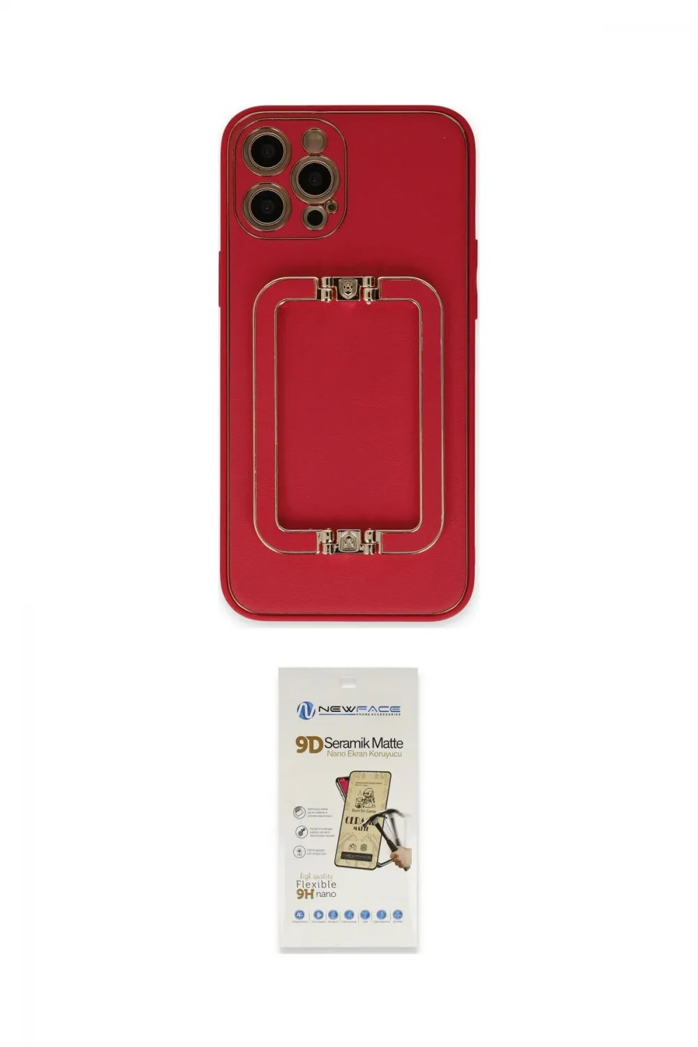 ieg™ iPhone 12 Pro Max Kılıf Kozmos Minimal Prime - Siyah Mat Seramik Nano Ekran Koruyucu