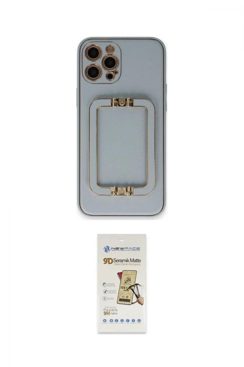 ieg™ iPhone 12 Pro Max Kılıf Kozmos Minimal Prime - Siyah Mat Seramik Nano Ekran Koruyucu