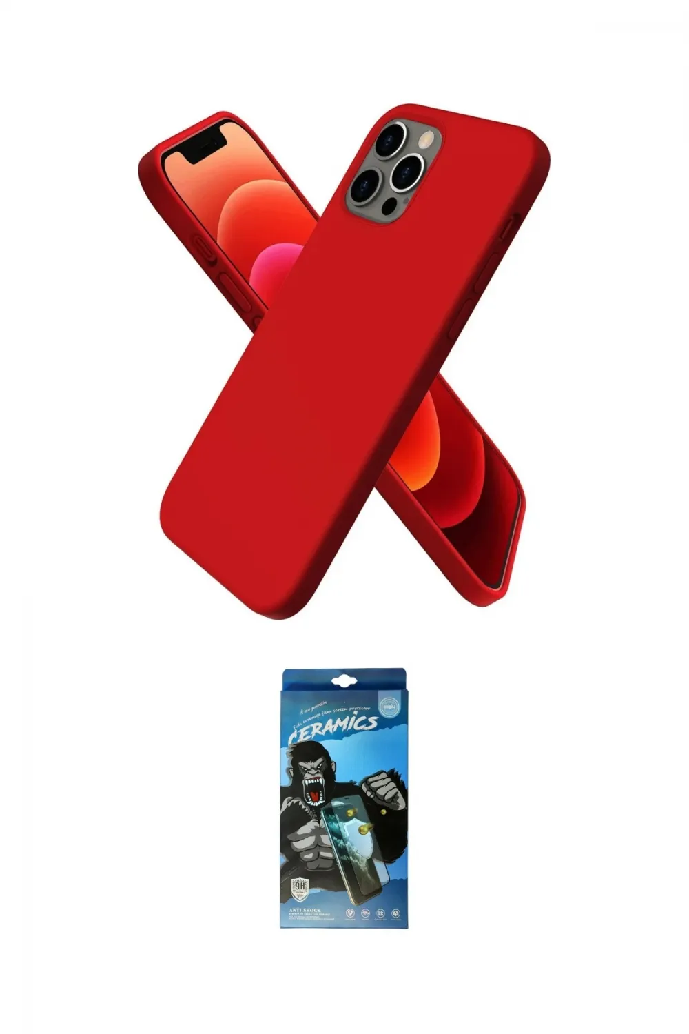 ieg™ iPhone 12 Pro Max Kılıf Kozmos Yansıma Özel Seri - Siyah 34D Izgaralı Cam