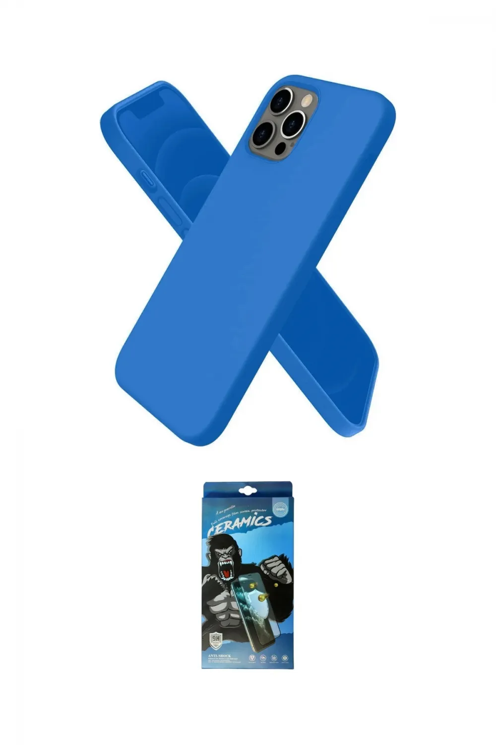 ieg™ iPhone 12 Pro Max Kılıf Kozmos Yansıma Özel Seri - Siyah 34D Izgaralı Cam