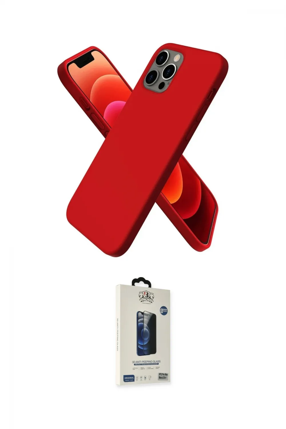 ieg™ iPhone 12 Pro Max Kılıf Kozmos Yansıma Özel Seri - Siyah Bilvis Hayalet Cam Ekran Koruyucu