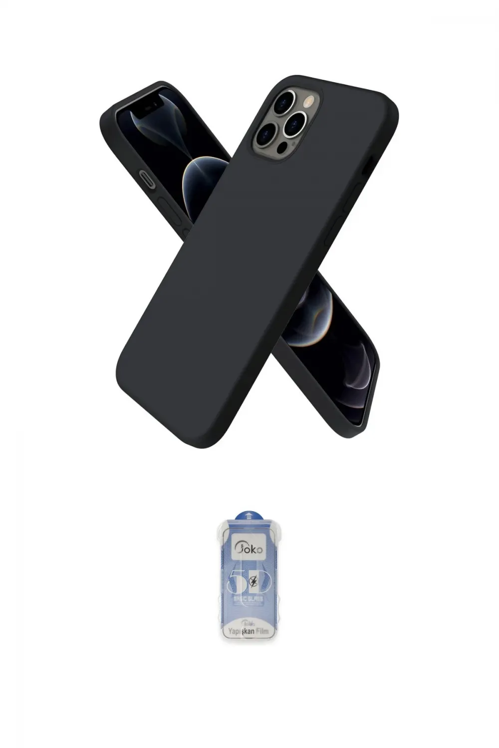 ieg™ iPhone 12 Pro Max Kılıf Kozmos Yansıma Özel Seri - Siyah Joko Magic 5D Cam