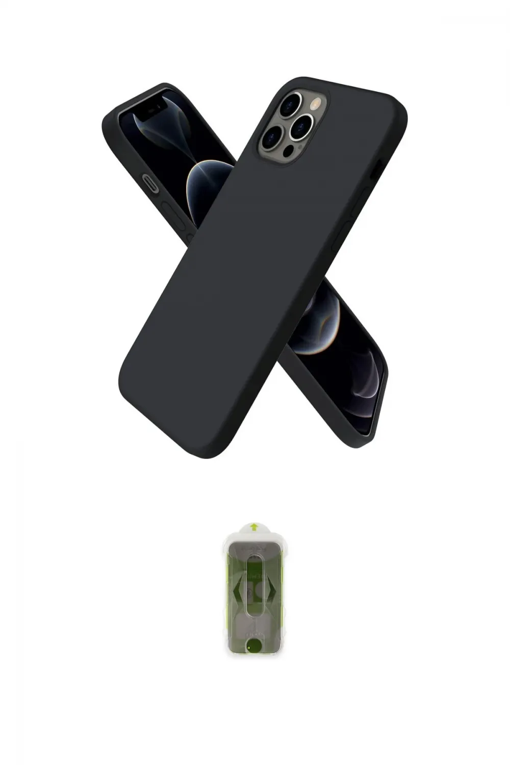 ieg™ iPhone 12 Pro Max Kılıf Kozmos Yansıma Özel Seri - Siyah Joko Magic 5D Hayalet Cam