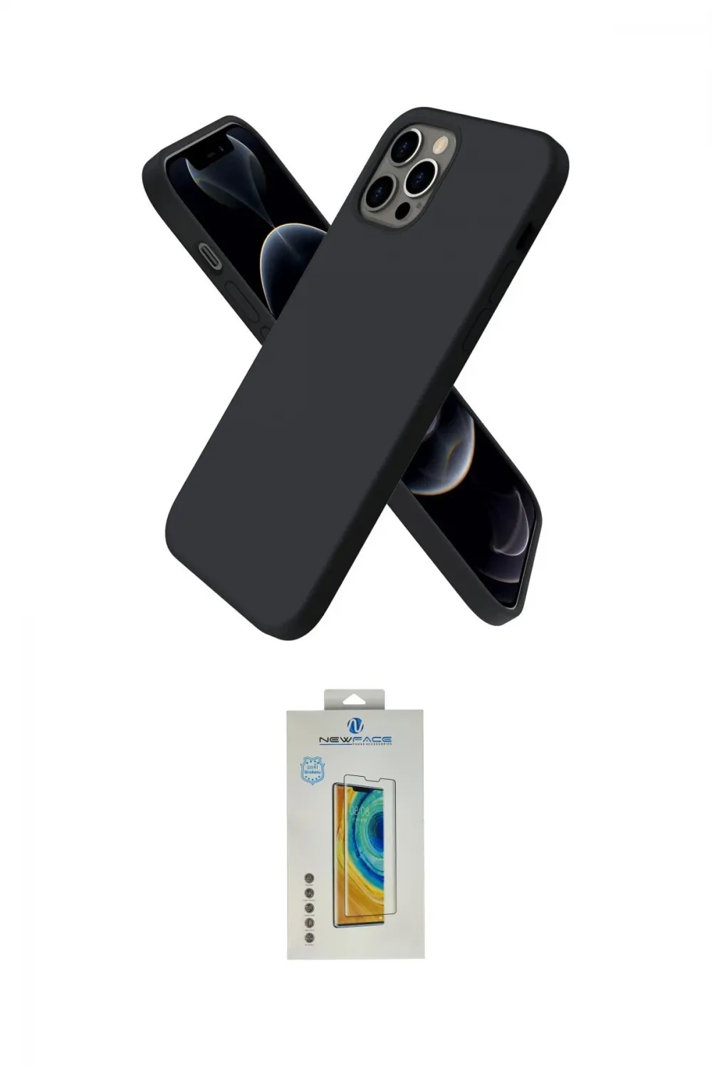 ieg™ iPhone 12 Pro Max Kılıf Kozmos Yansıma Özel Seri - Siyah Polymer Nano Ekran Koruyucu