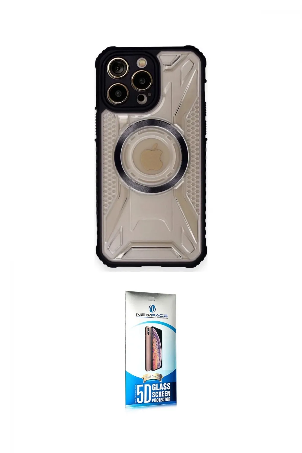ieg™ iPhone 12 Pro Max Kılıf Kutup Modern - Siyah 5D Eko Cam Ekran Koruyucu