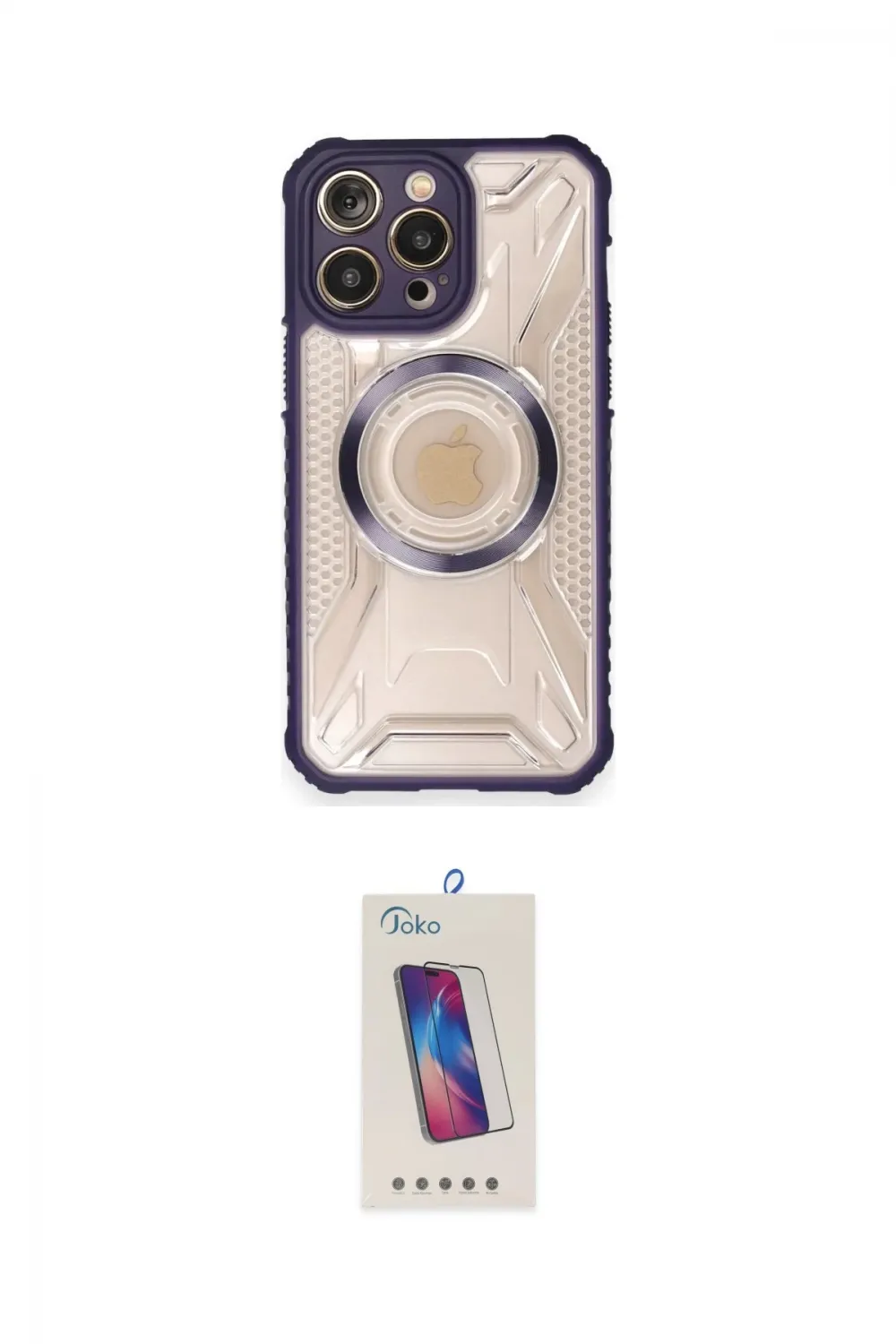 ieg™ iPhone 12 Pro Max Kılıf Kutup Modern - Siyah Joko 5D Cam