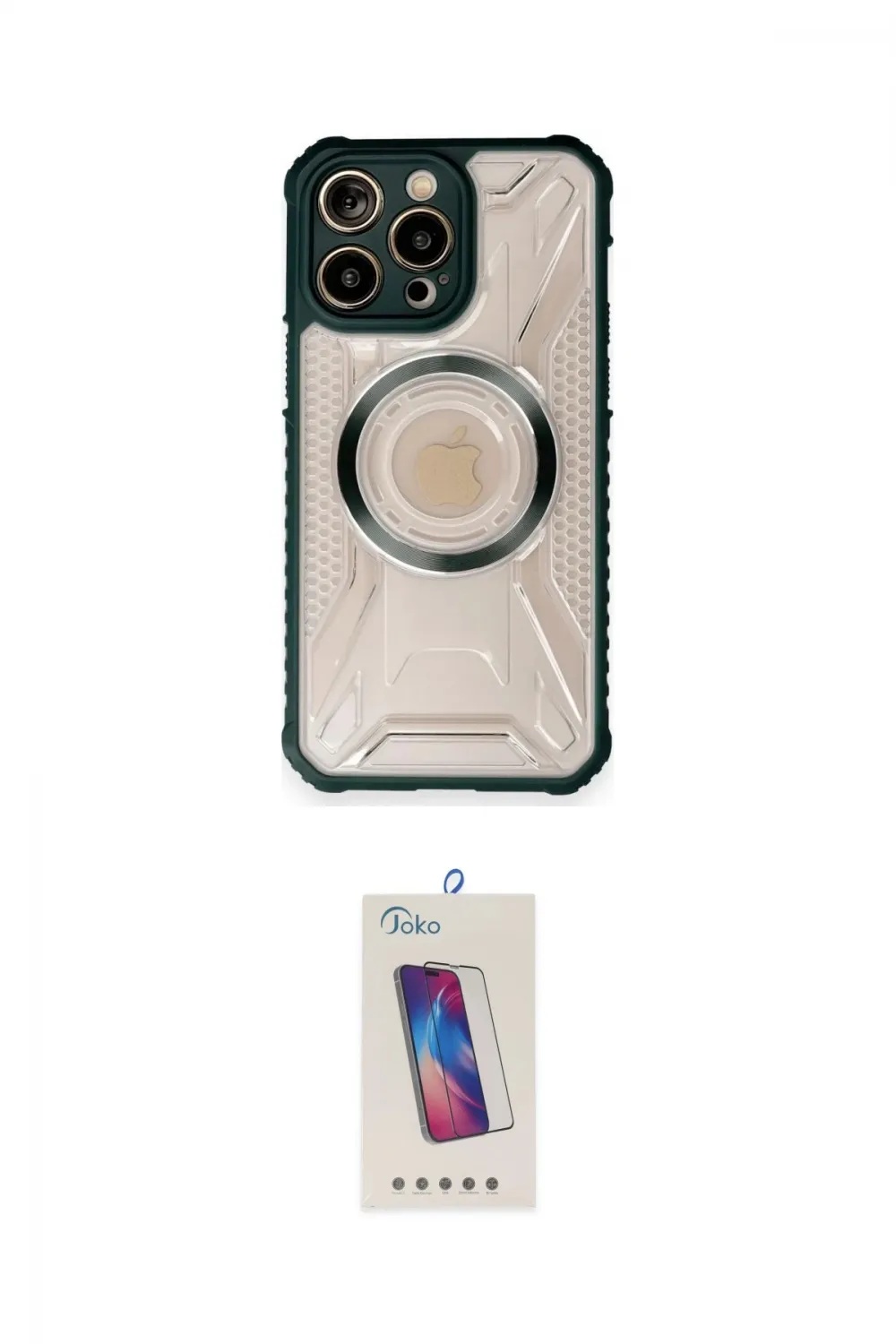 ieg™ iPhone 12 Pro Max Kılıf Kutup Modern - Siyah Joko 5D Cam
