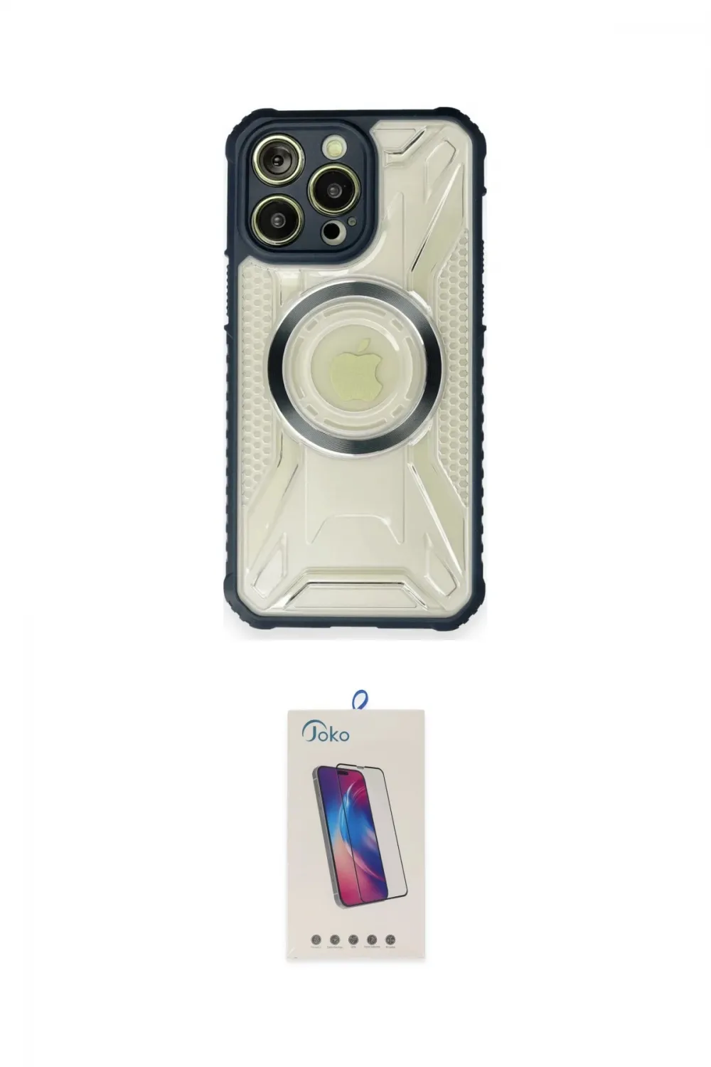 ieg™ iPhone 12 Pro Max Kılıf Kutup Modern - Siyah Joko 5D Cam