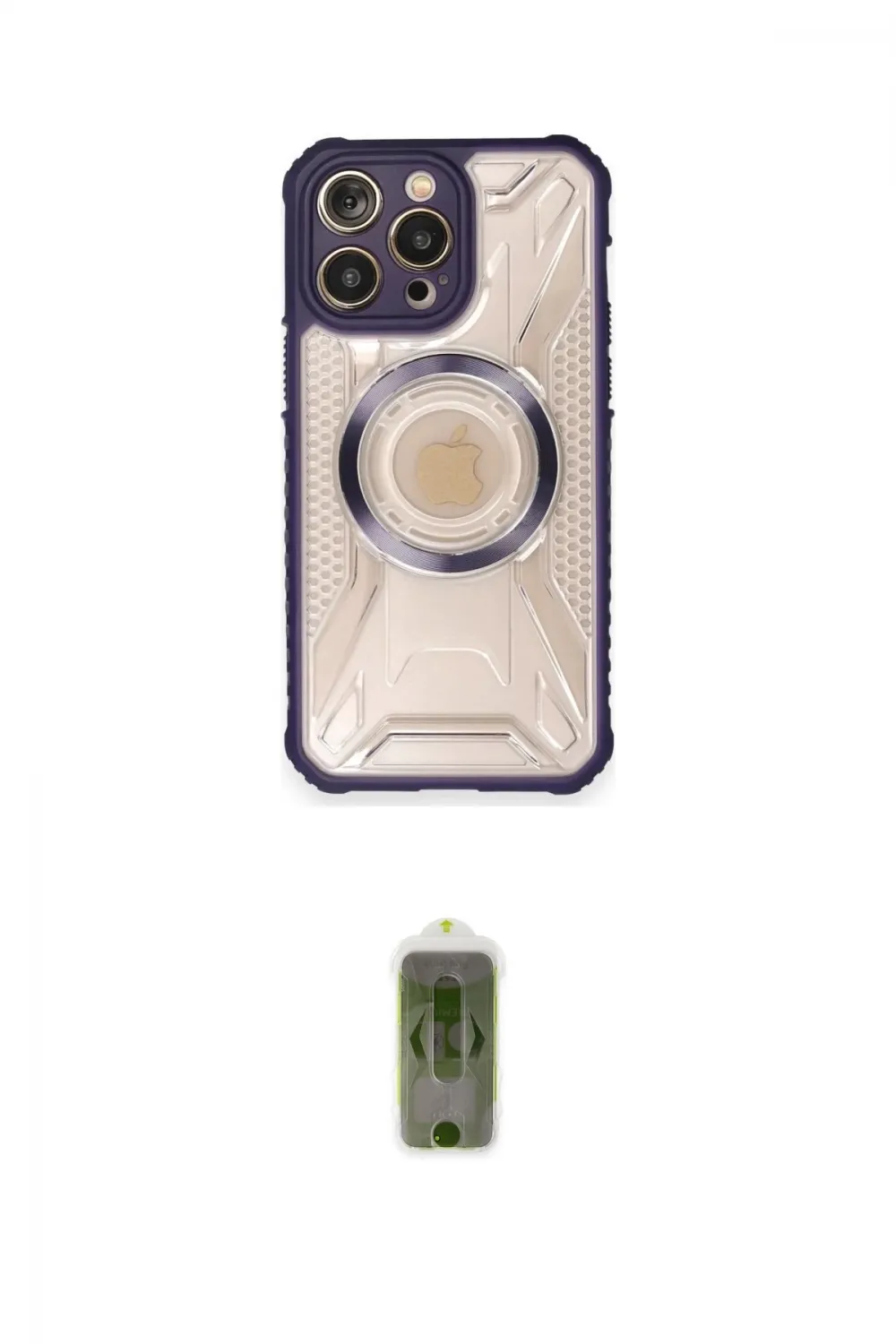 ieg™ iPhone 12 Pro Max Kılıf Kutup Modern - Siyah Joko Magic 5D Hayalet Cam
