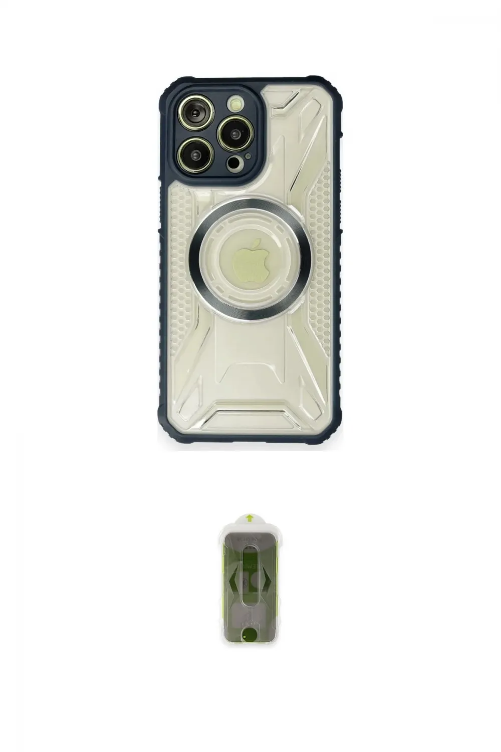 ieg™ iPhone 12 Pro Max Kılıf Kutup Modern - Siyah Joko Magic 5D Hayalet Cam