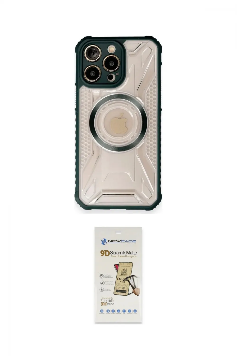 ieg™ iPhone 12 Pro Max Kılıf Kutup Modern - Siyah Mat Seramik Nano Ekran Koruyucu