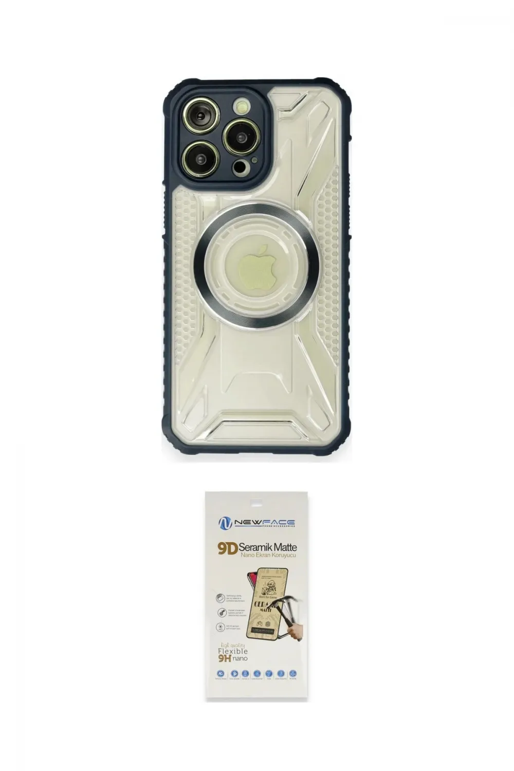 ieg™ iPhone 12 Pro Max Kılıf Kutup Modern - Siyah Mat Seramik Nano Ekran Koruyucu