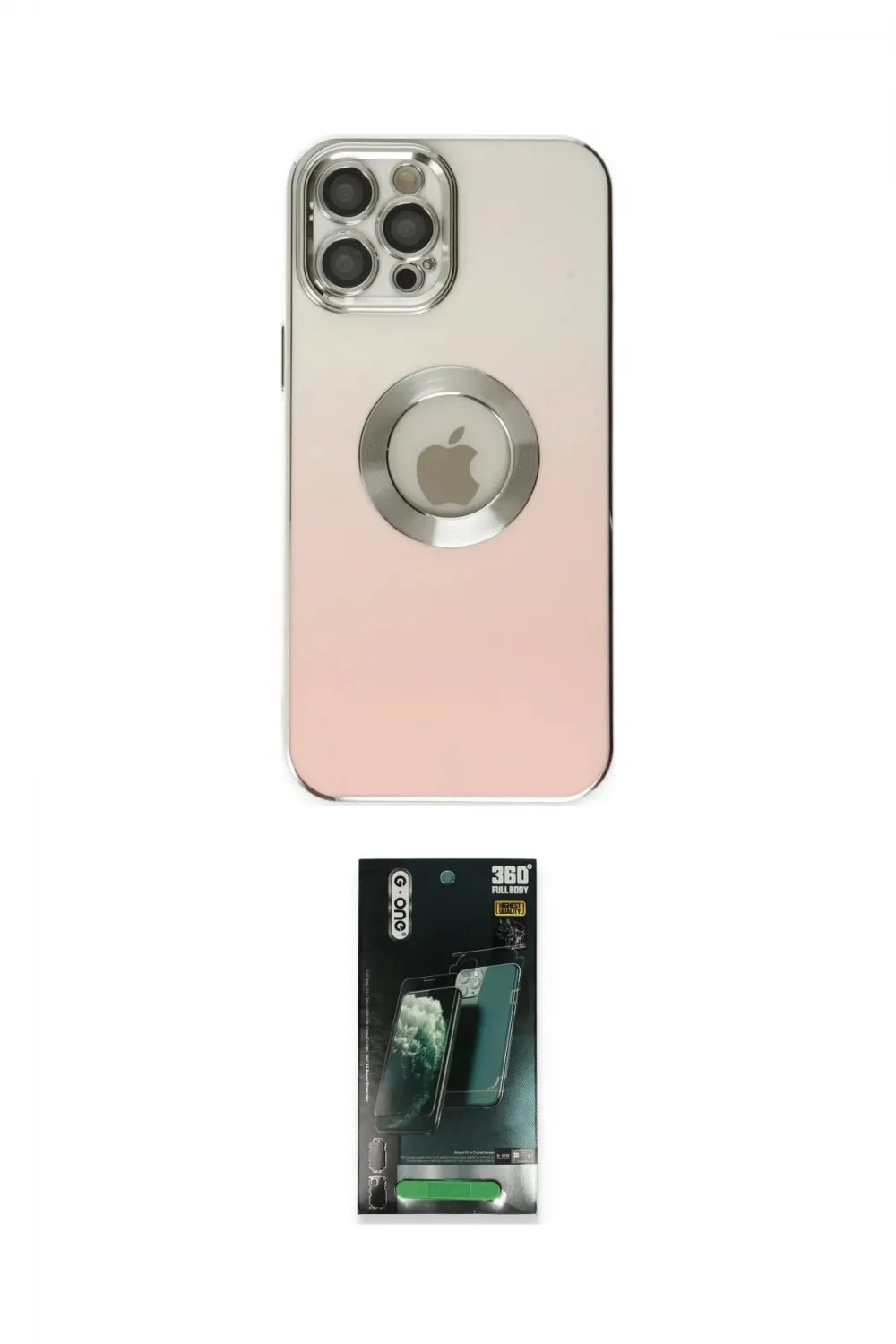 ieg™ iPhone 12 Pro Max Kılıf Kutup Yansıma Özel Seri - Şeffaf 360 Full Body Arka Koruyucu