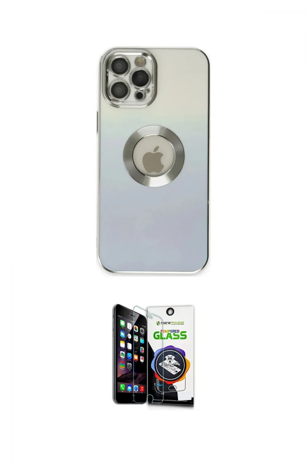 ieg™ iPhone 12 Pro Max Kılıf Kutup Yansıma Özel Seri - Şeffaf Temperli Cam Ekran Koruyucu