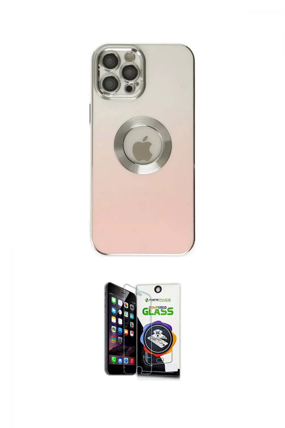 ieg™ iPhone 12 Pro Max Kılıf Kutup Yansıma Özel Seri - Şeffaf Temperli Cam Ekran Koruyucu