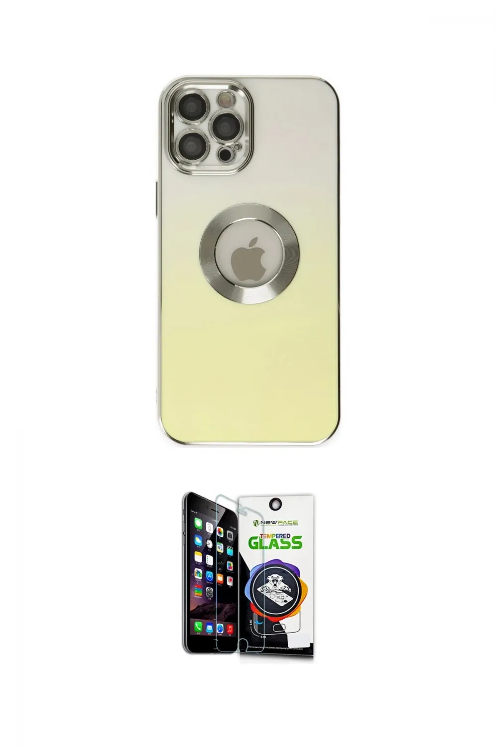 ieg™ iPhone 12 Pro Max Kılıf Kutup Yansıma Özel Seri - Şeffaf Temperli Cam Ekran Koruyucu
