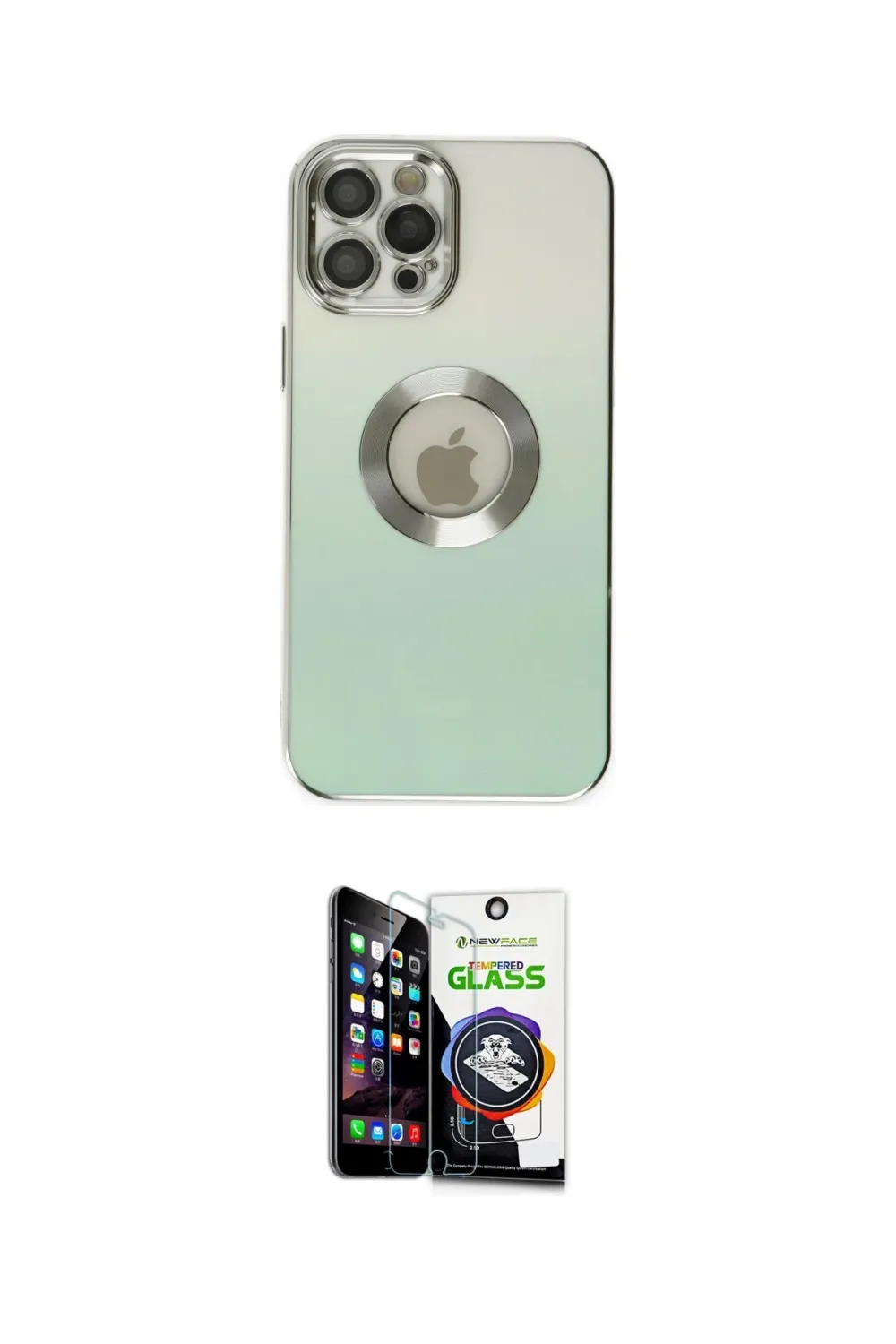 ieg™ iPhone 12 Pro Max Kılıf Kutup Yansıma Özel Seri - Şeffaf Temperli Cam Ekran Koruyucu